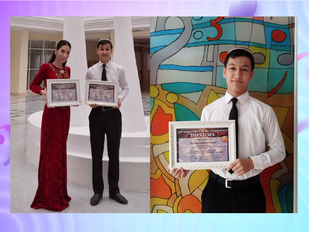 Ylham Orazmämmedow «15th World Open Music Competition» atly onlaýn Halkara bäsleşiginde I derejeli Diploma mynasyp boldy